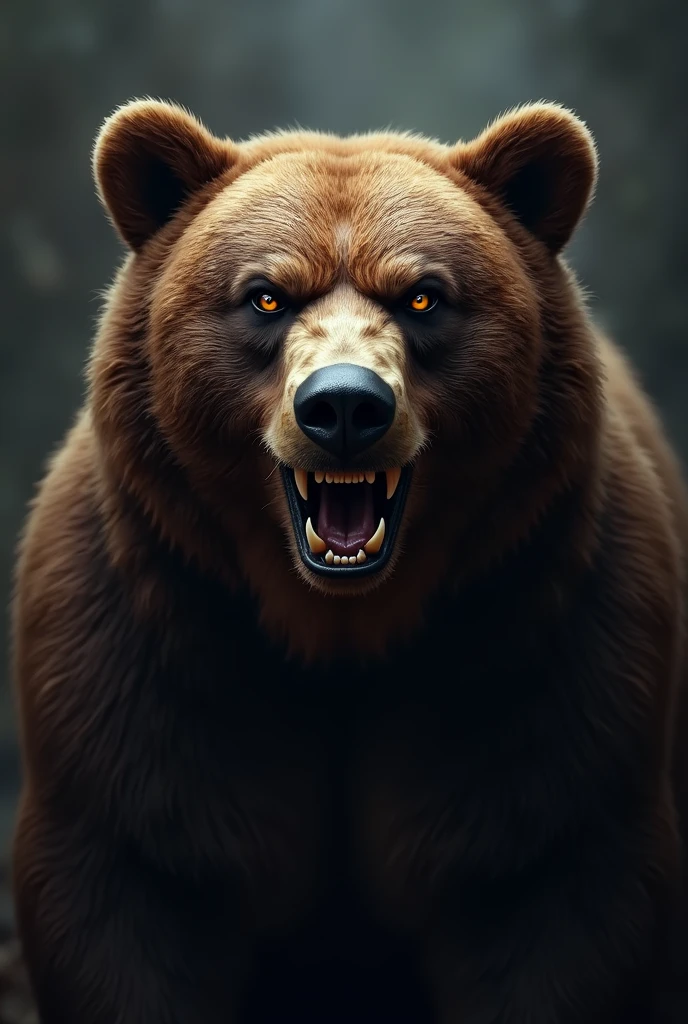 a stylish bear with an evil face