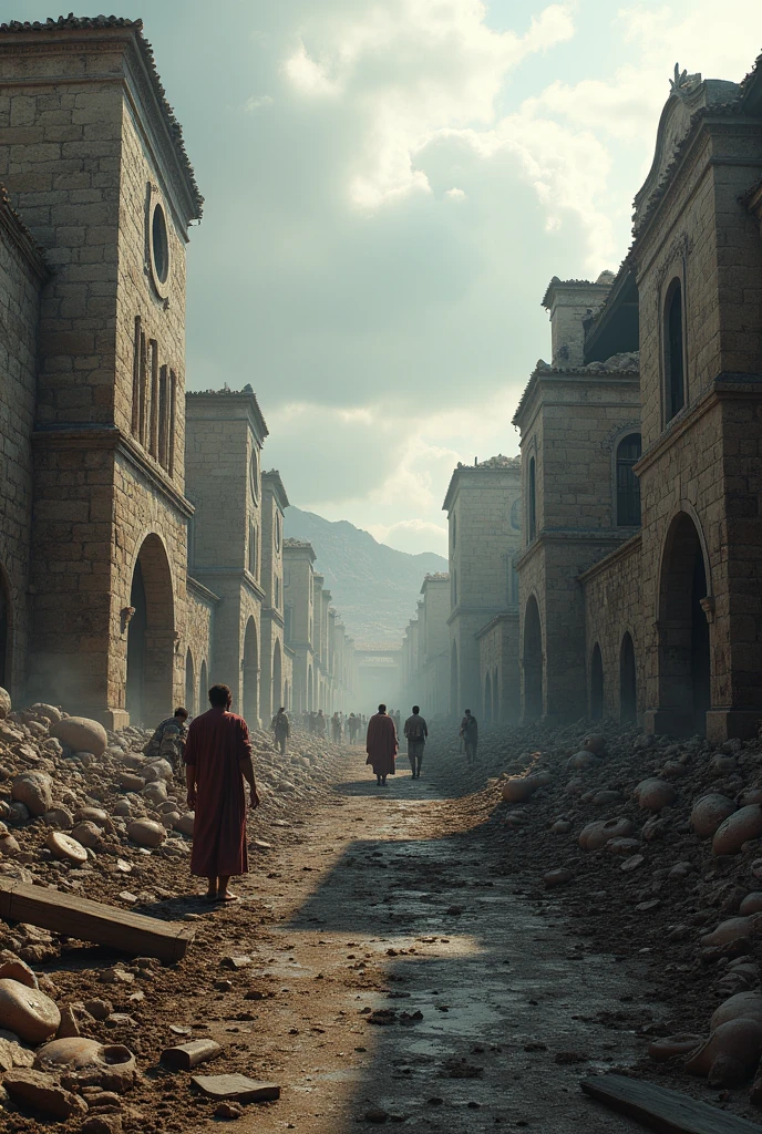 Village in Rome devastated