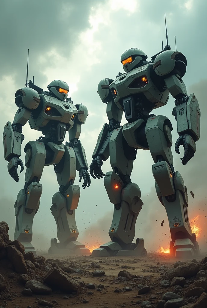 2 giant armed combat robos
