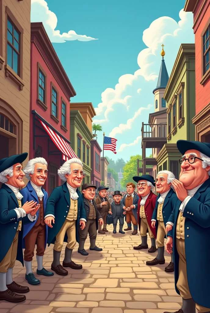 Cartoon about the independence of the United States