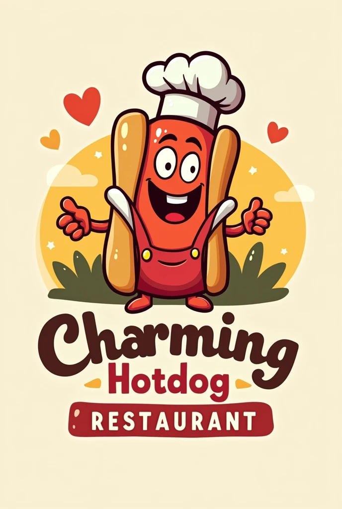 A fun and relaxed logo for a hotdog restaurant