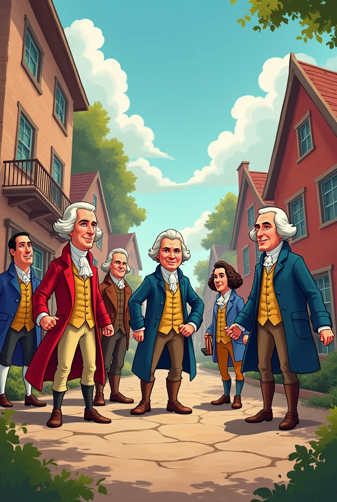 Cartoon about the independence of the United States
