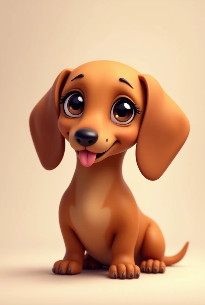 dachshund with a kiss