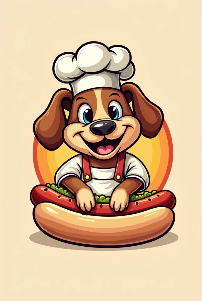 A fun and relaxed logo for a hotdog restaurant, use something dog related in the photo too, leaving a little funny