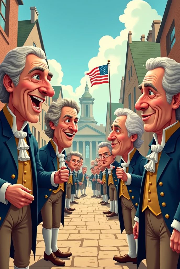 Cartoon about the independence of the United States