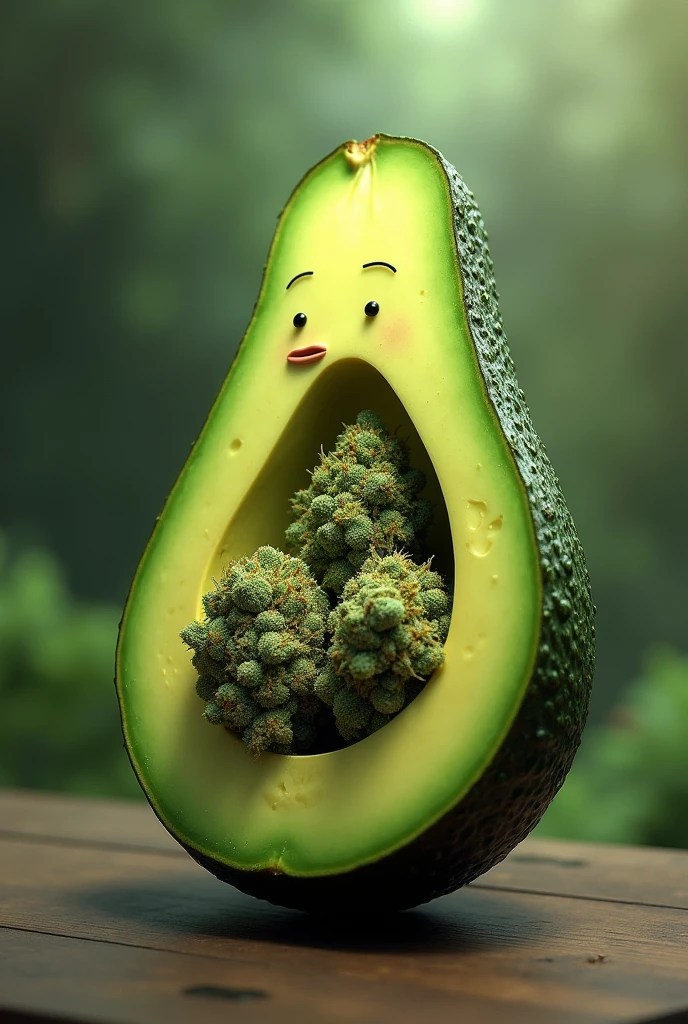 Marijuana inside the avocado