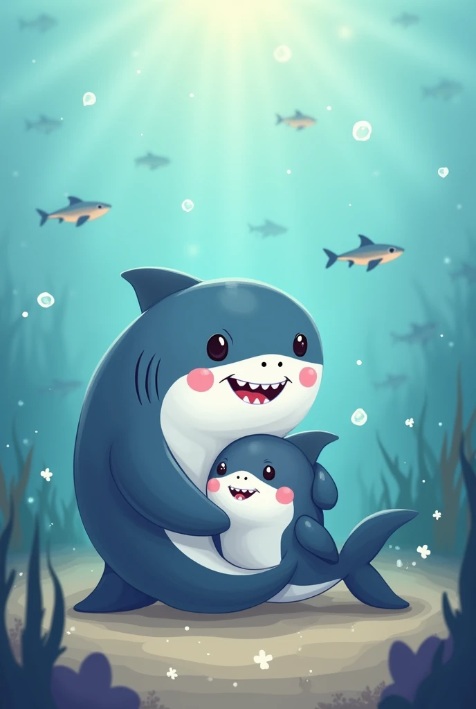 Mom image for cartoon shark baby