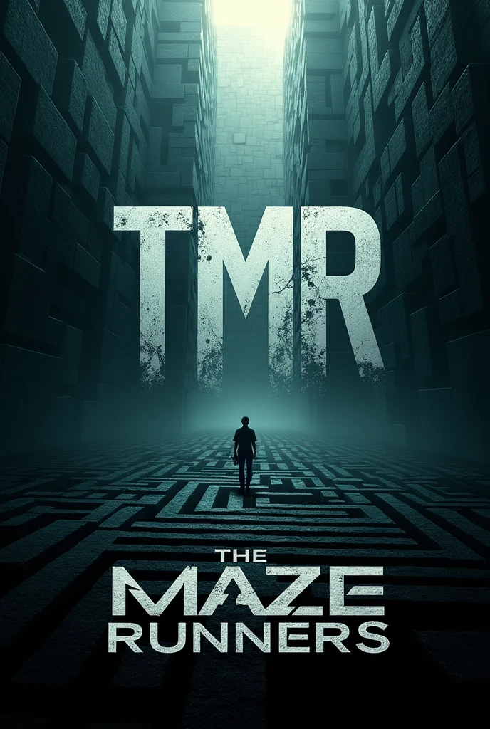 Make an image that says TMR in Unified Acronyms and below it says "The Maze Runners" and that it has a theme of the movie The Maze Runner with the labyrinth
