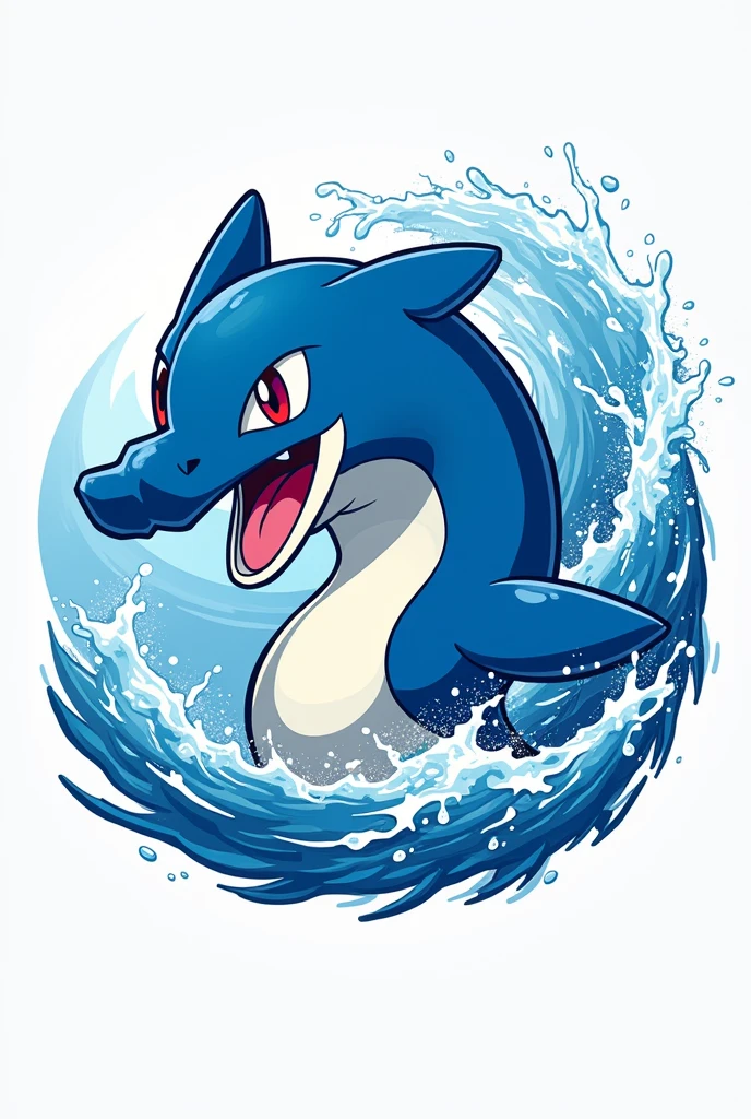make me a logo for a pokemon card shop with pokemon kyogre