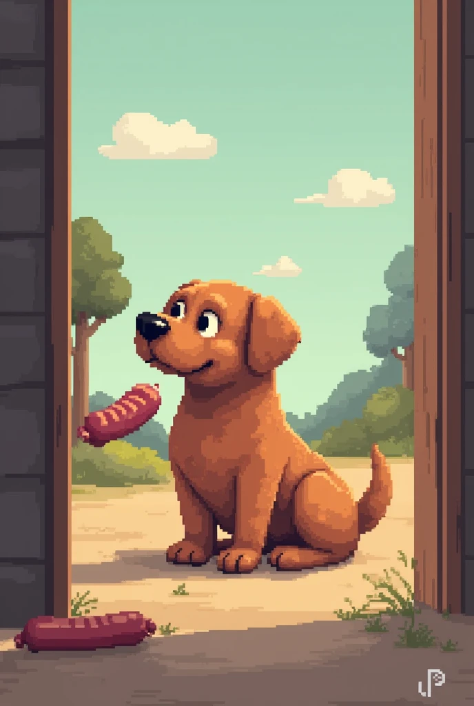 I want the brown Labrador to be the same color and I'm missing a gray sausage. They should look like a Pixart movie.