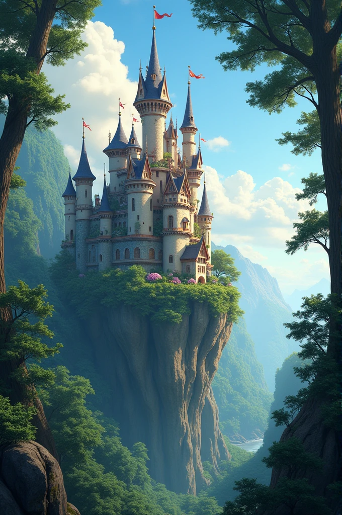 Animated castle on a edge of the forest