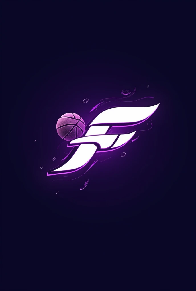 Create a white and purple basketball themed Flux logo