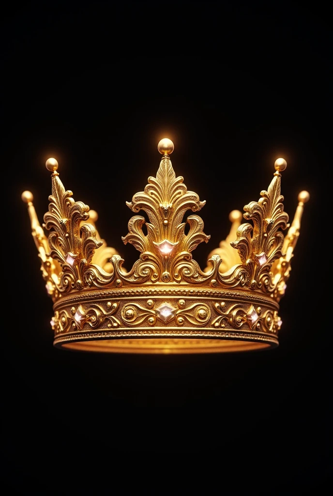 Golden empress crown with black background