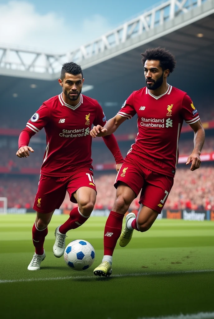 Ronaldo and salah in liverpool team