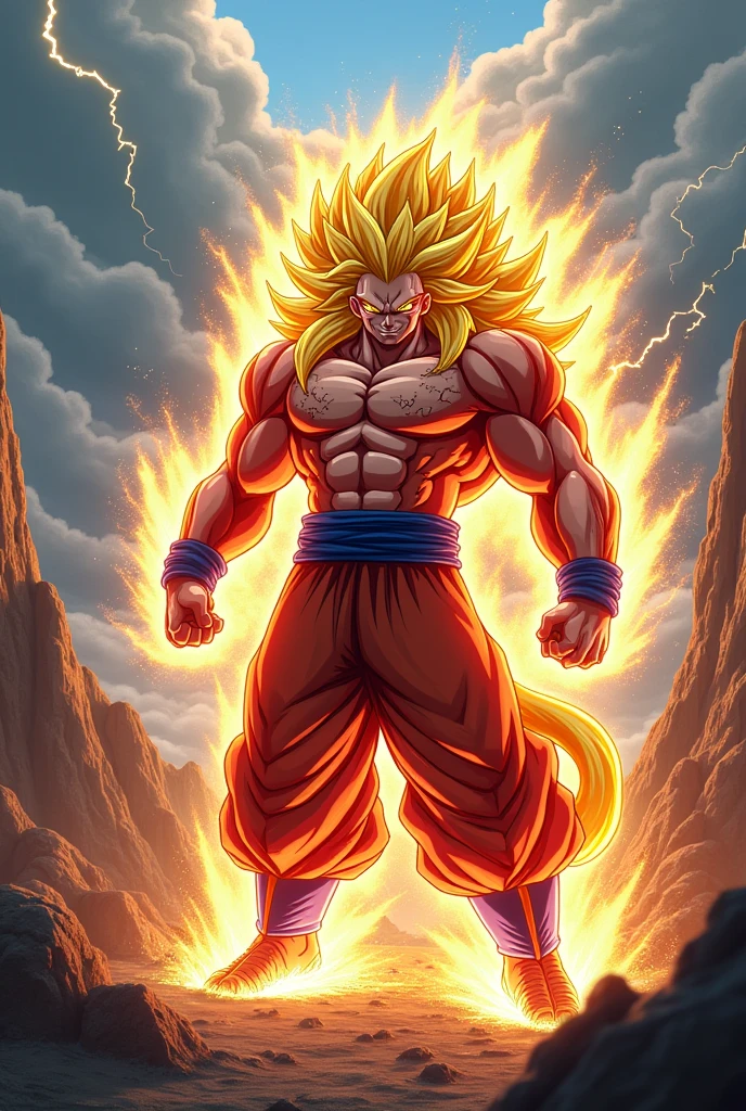 fusion of goku super saiyan 4 + gohan