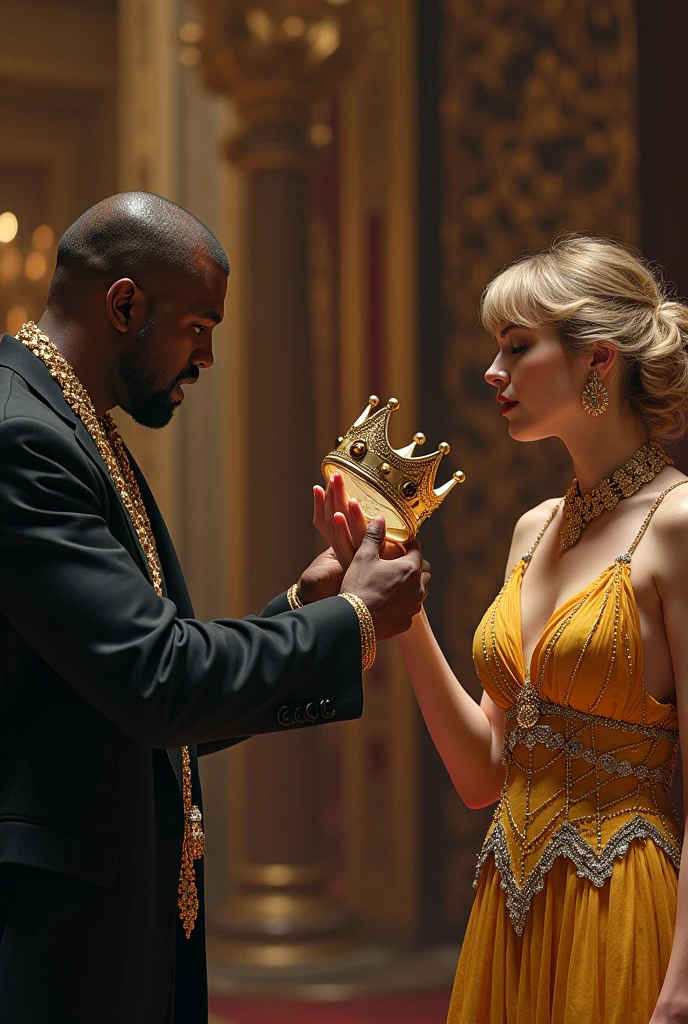 Kanye taking a crown from Taylor