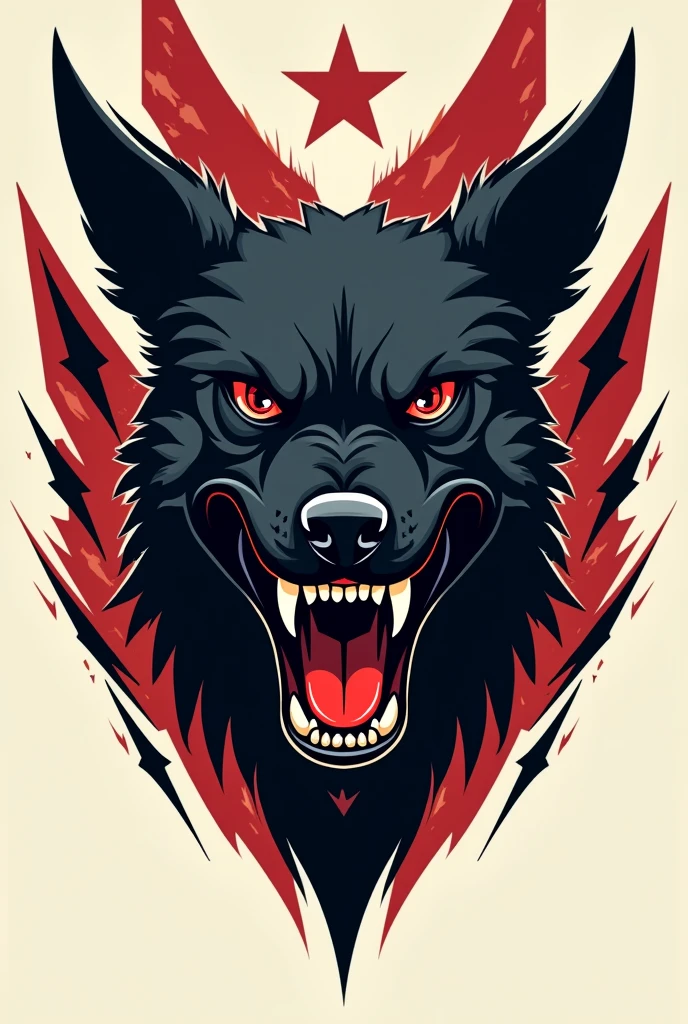 I need a very clean motorcycle club crest with an angry mongrel dog in the middle