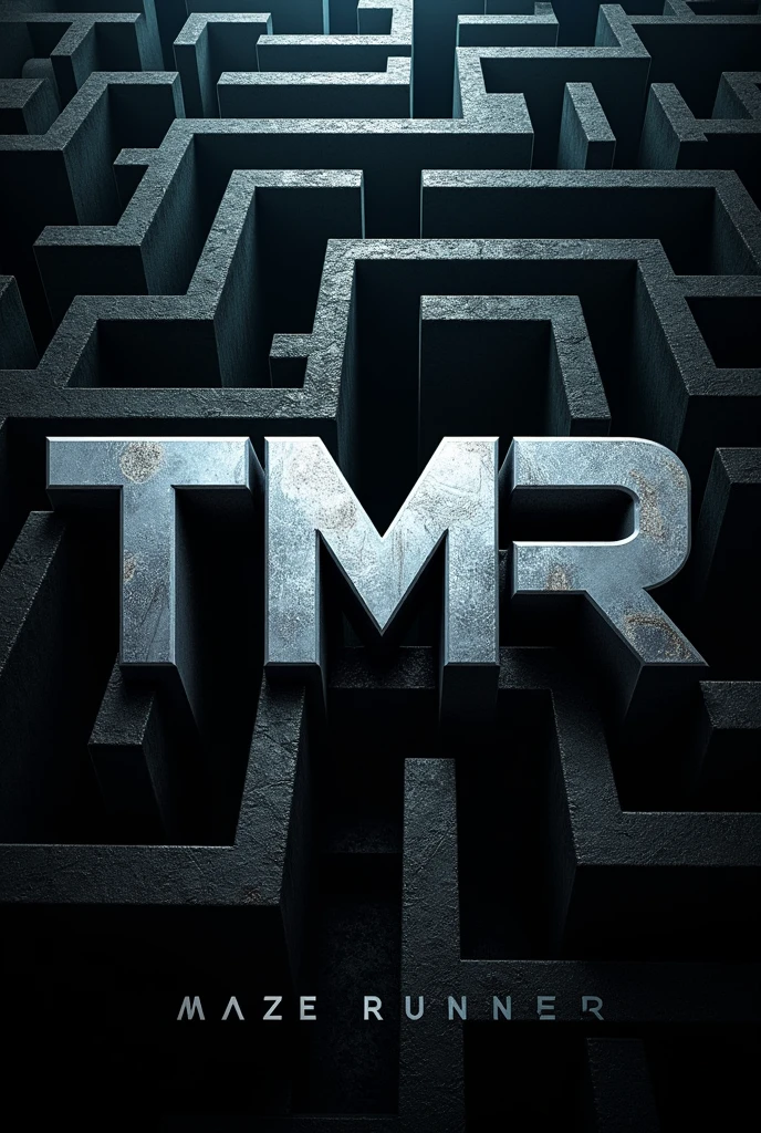 Make an image that says TMR in Unified Acronyms and below it says "The Maze Runners" and that it has a theme of the movie The Maze Runner with the maze make it with a square image proportion