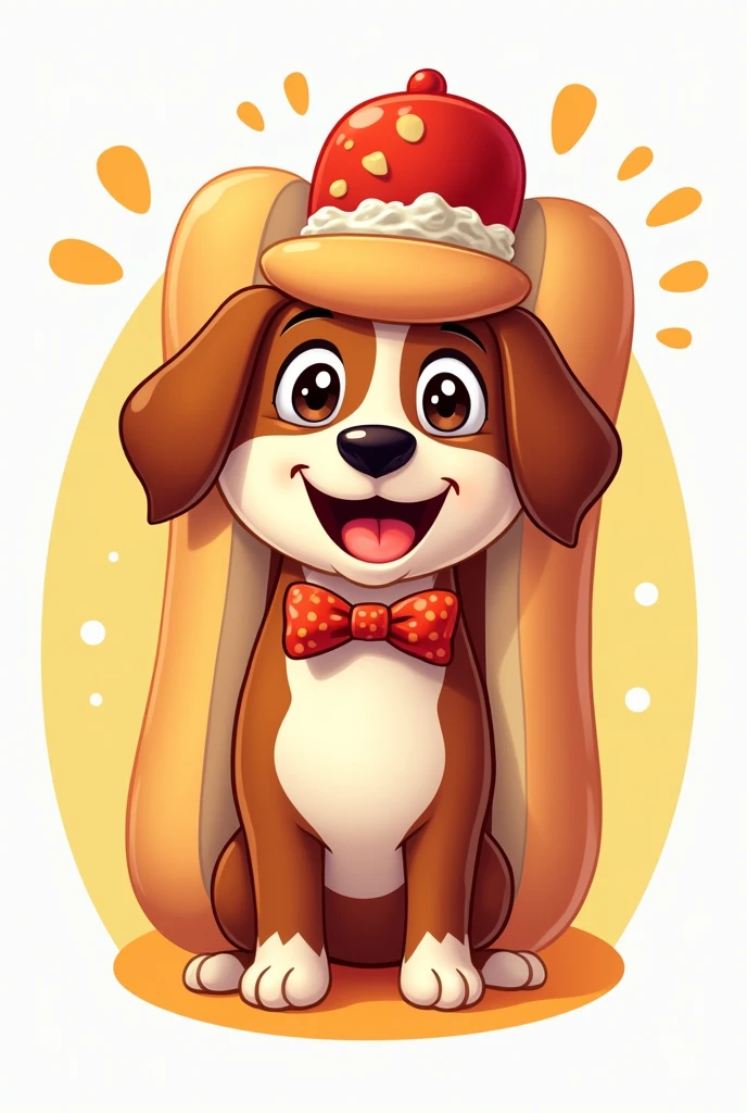 A fun hotdog logo but with a dog instead of a sausage