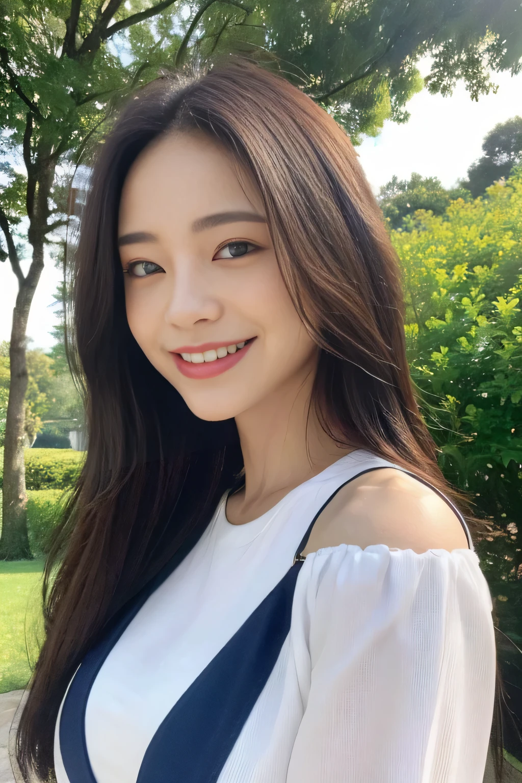 seed:1082546263..((close-up:1.2)).((Highest quality, 8k, masterpiece:1.3)), ((from below:1.1)).concentrated:1.2, Perfect body beauty:1.4, Hips:1.2, ((Delicate Hair)), (Vibrant color block short sleeve crop top for women,Shorts :1.1) , ((Highest quality、8k、masterpiece:1.3))、1 A cute smile、Esbian all over body、Slim face、Big Boobs、Beautiful woman、(Dark Brown Hair)、Long Hair、1.1、Flickering Valley、Detailed eyes、double eyelid、Blurred Background、超Slim face、smiling face、Cross your arms、Looking down、Walking in the park、