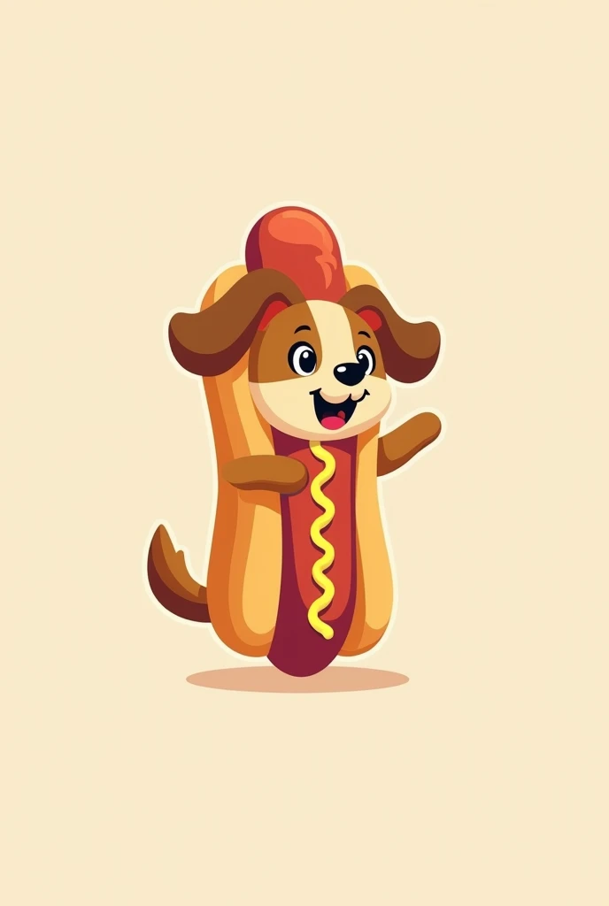 A fun hotdog logo but with a dog instead of a sausage, more relaxed