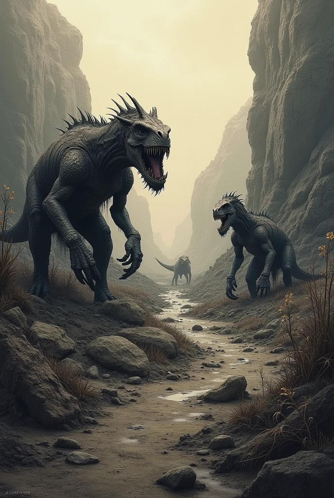 A drawing depicting the devastation caused by the Permian extinction.