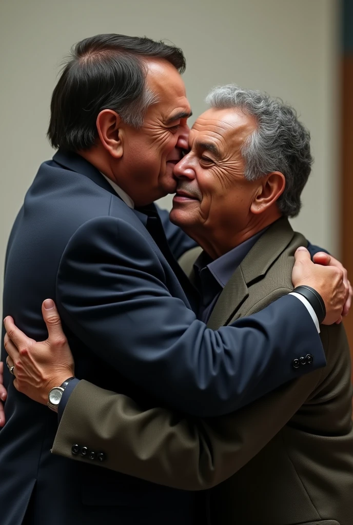 Bolsonaro hugging Lula