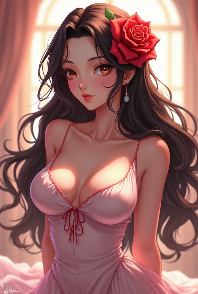 Anime big boobs hair rose
