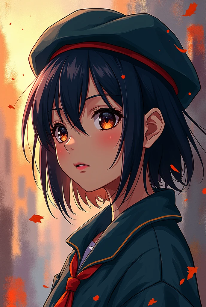 Gaze, High-resolution model, Shortcuts, Open your mouth, beret, anime, Action Painting, Drop Shadow,