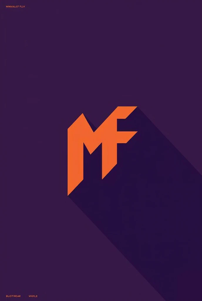 Create a purple and orange streetwear logo with the name minimalist flux