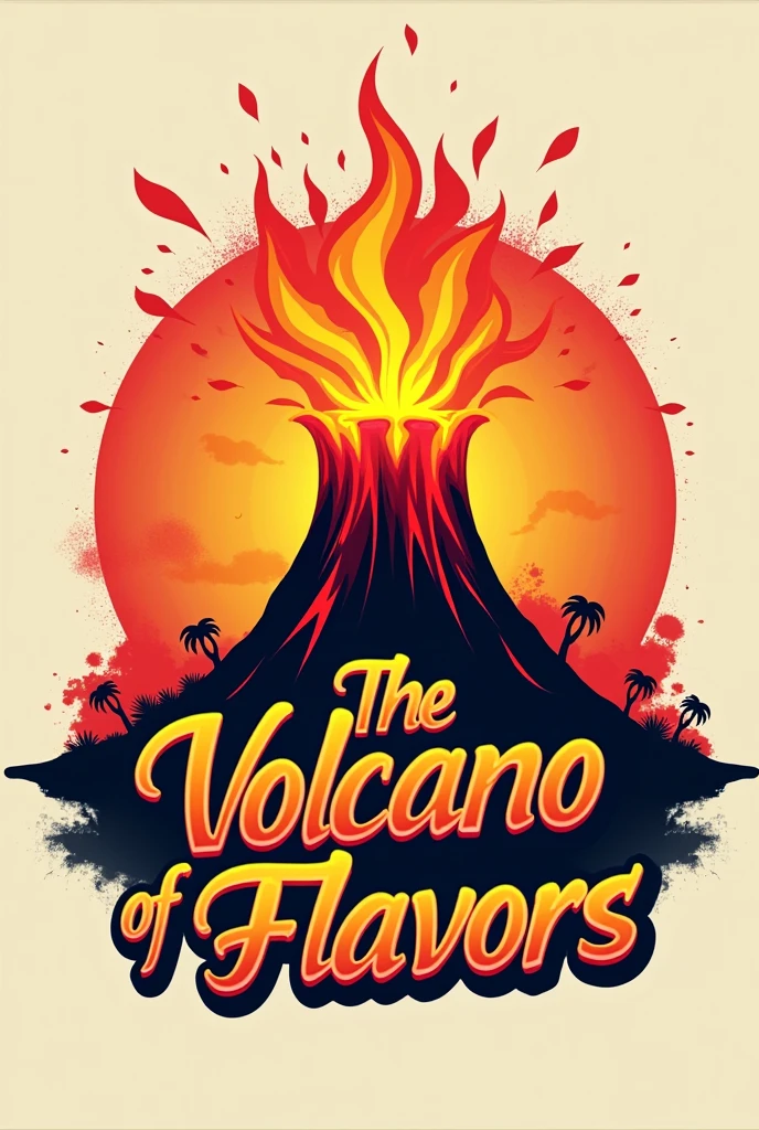 A fast food logo with this name The Volcano of Flavors