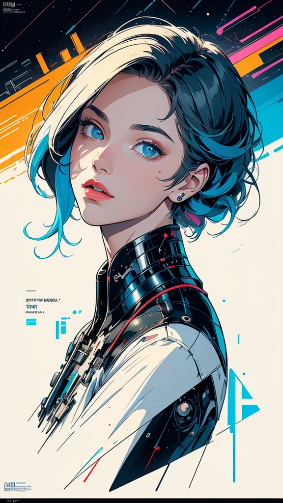 (((masterpiece, highest quality))),(((solo:1.2))),(((1girl:1.2))),32k wallpaper, very detailed, poster, vintage science fiction,(((((geometric cinematic movie poster))))), (bauhaus), shape,(((abstract))),(mid century modern),movie poster,(((((portfolio))))),(((((Close-up))))),(((((bust up))))),((((more various angle)))),(((highlight))),Vast landscape,((((heterochromia)))),(((complete. detailed face))),(((Extremely talented))),(((most complecated machine))),Colorful color scheme