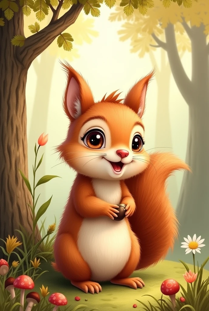 an illustrative brown squirrel for a book