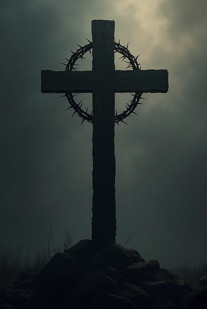 A cross with a crown of thorns