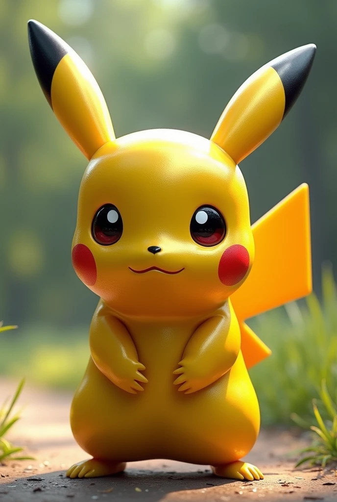 make me a picture of a realistic shiny pikachu
