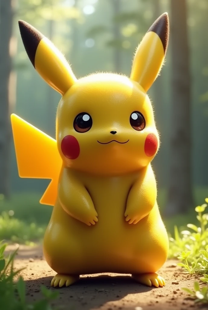 make me a picture of a realistic shiny pikachu