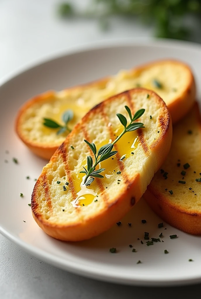 A beautiful dish with grilled garlic bread