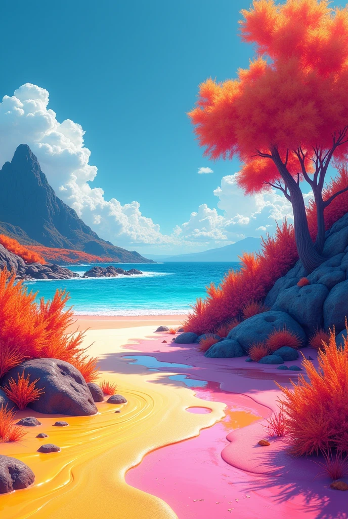 Playa en colores cmyk