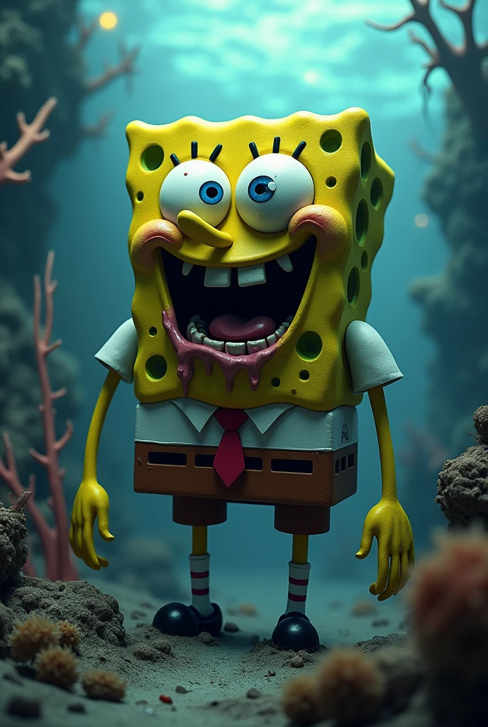 Spongebob in real life dark fantasy style