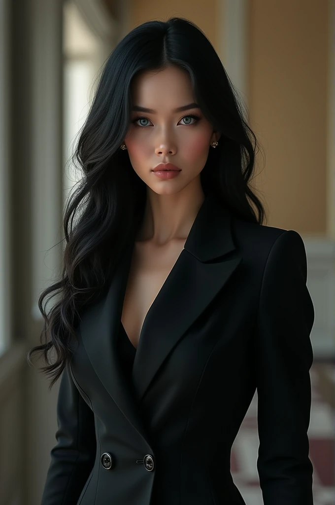 Very detailedな CG Unity 8k 壁紙, Highest quality, Very detailed, masterpiece, Realistic, Realistic写真, Very detailedな美しい女の子, Age 25 , (office lady), smile , Round eyes, Small breasts , The audience is, Full Body Shot , Stylish Meeting Rooms , Brown short hair trend Latest short hair trends for young women Black suit Provocative look 人を惹きつけるsmile Staring at the photographer Sexy lips A dress that is see-through from the inside Pink lips that captivate men Thick lips While stroking my hair Random blushing