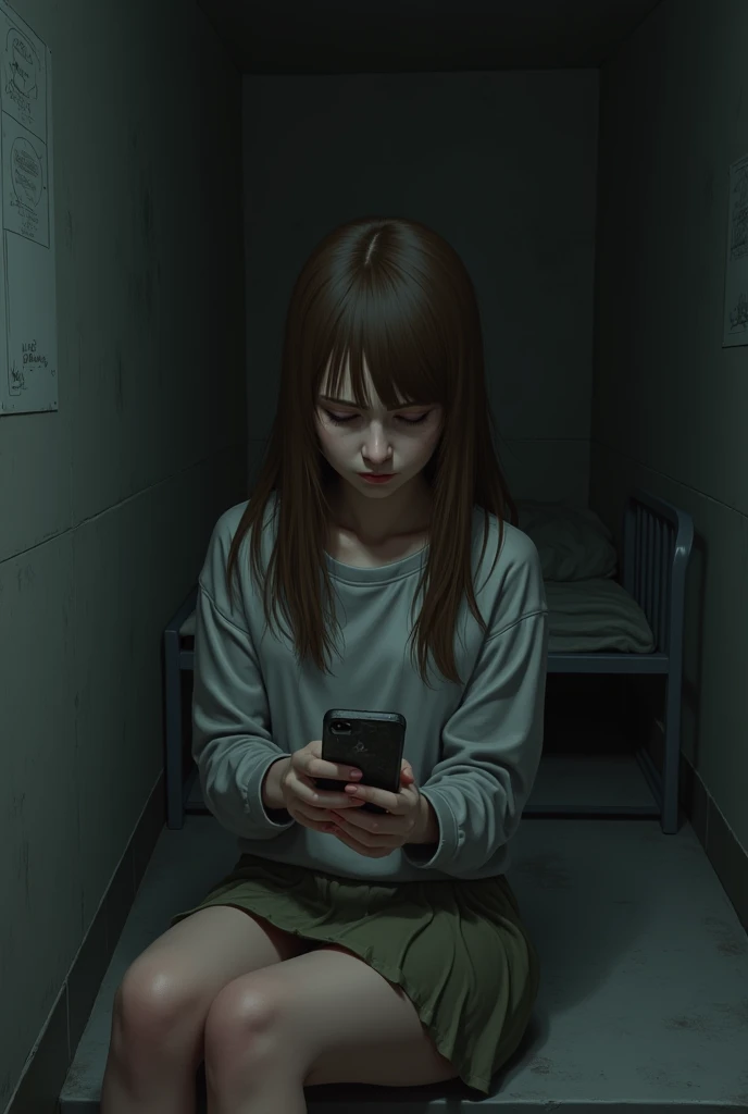 - Jesus - Sad - Cell phone - Girl - Brown hair - Attention