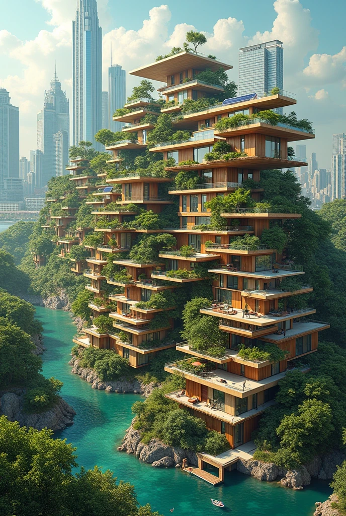 make a collage of these concepts housing sustainability habitat city