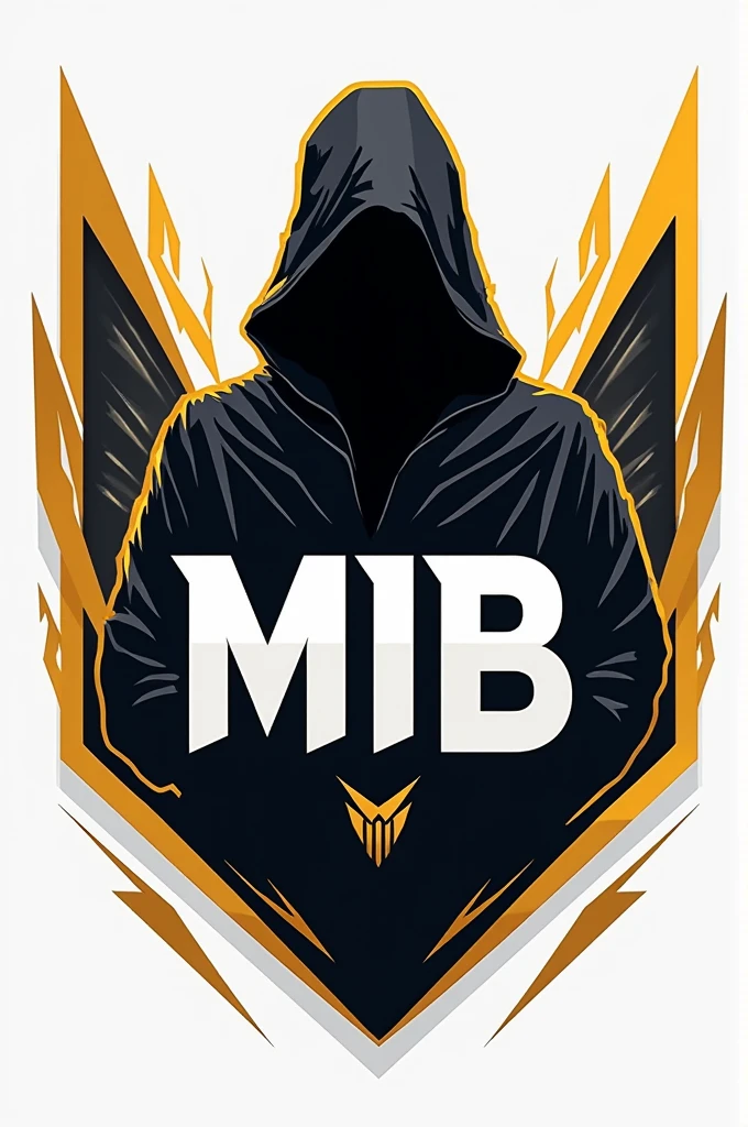 I want you to make a Free Fire sports team logo with the colors of the Real Madrid team and put the name of "MIB".