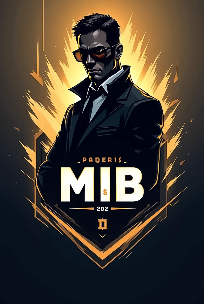 I want you to make a Free Fire sports team logo with the colors of the Real Madrid team and put the name of "MIB".