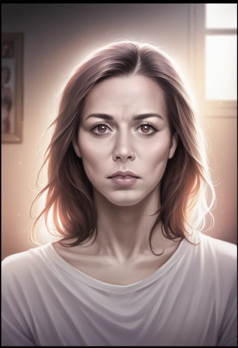 a beautiful young woman, eating ice cream, looking surprised, without T-shirt, beautiful eyes, long eyelashes, messy hair, pale skin, detailed clothing folds, (best quality,4k,8k,highres,masterpiece:1.2),ultra-detailed,(realistic,photorealistic,photo-realistic:1.37),concept art, vibrant colors, dramatic lighting, soft focus