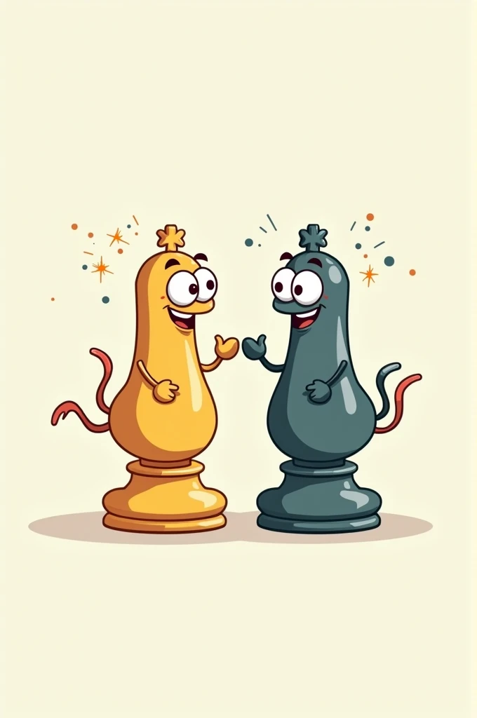 Cartoon of two chess pawns