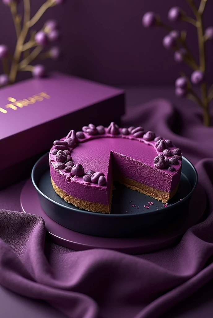 Acai pie with filling in an elegant package, written “I trust”