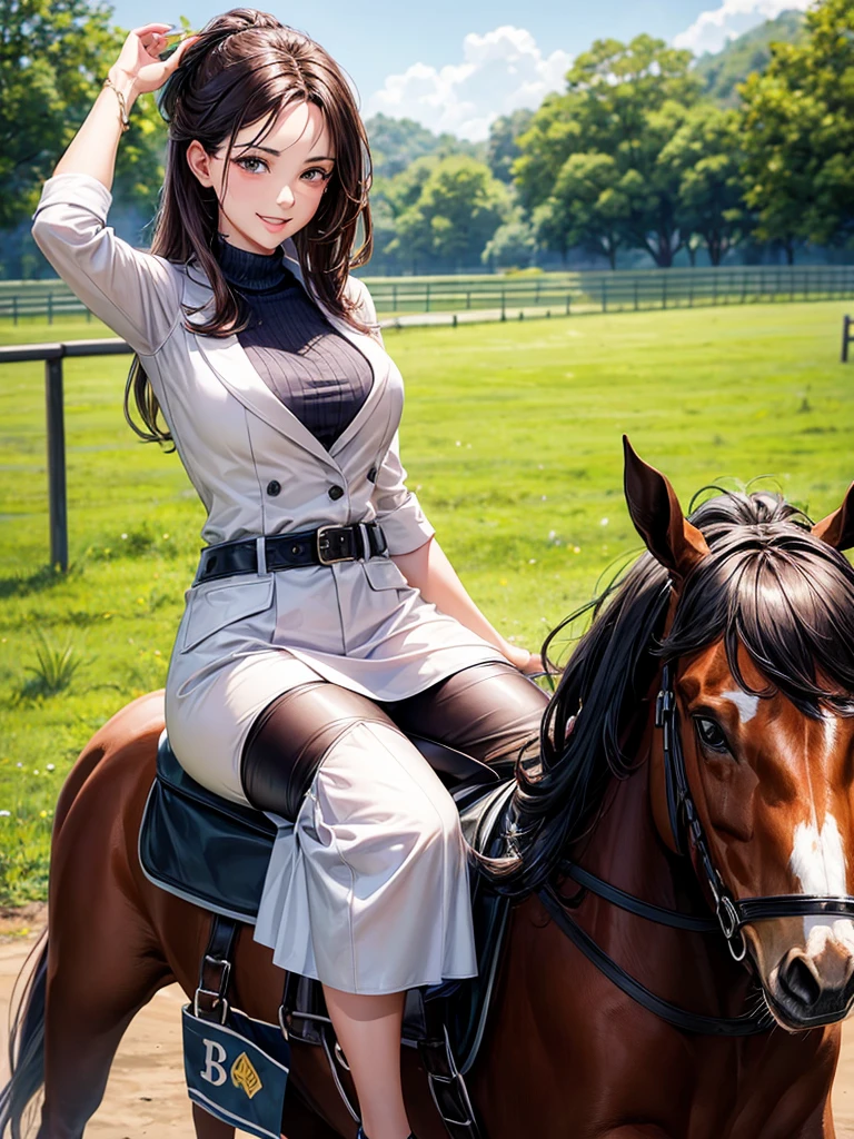 Woman enjoying horse riding
