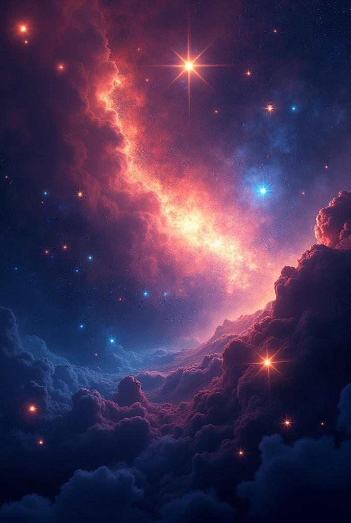space, beautiful and bright stars, um space vivo e expressivo, Make a work of art