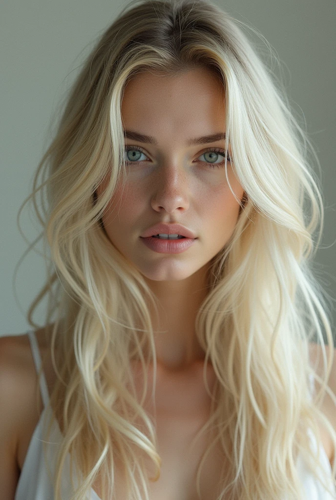 Woman, pretty, no face showing, long hair,, blond